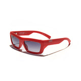 Evoke Outlaw High-end C11T Watermelon Red Matte Silver Gray Gradient Sunglasses