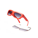 Evoke Outlaw High-end C11T Watermelon Red Matte Silver Gray Gradient Sunglasses